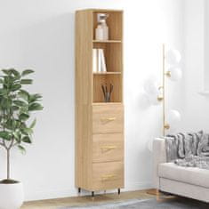 Vidaxl Visoka omara sonoma hrast 34,5x34x180 cm inženirski les