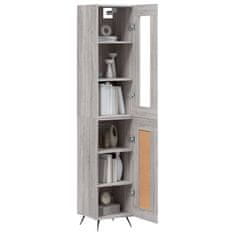 Vidaxl Visoka omara siva sonoma 34,5x34x180 cm inženirski les