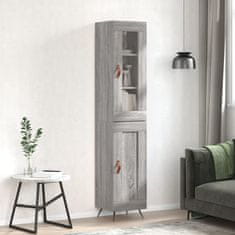 Vidaxl Visoka omara siva sonoma 34,5x34x180 cm inženirski les