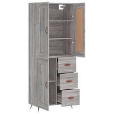 Vidaxl Visoka komoda siva sonoma 69,5x34x180 cm inženirski les
