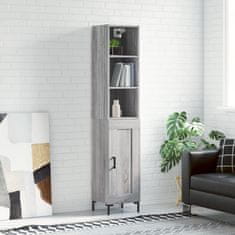 Vidaxl Visoka omara siva sonoma 34,5x34x180 cm inženirski les