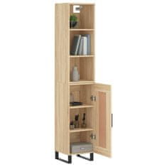 Vidaxl Visoka omara sonoma hrast 34,5x34x180 cm inženirski les