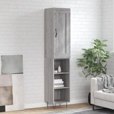 Vidaxl Visoka omara siva sonoma 34,5x34x180 cm inženirski les
