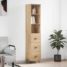 Vidaxl Visoka omara sonoma hrast 34,5x34x180 cm inženirski les