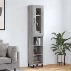 Vidaxl Visoka omara siva sonoma 34,5x34x180 cm inženirski les