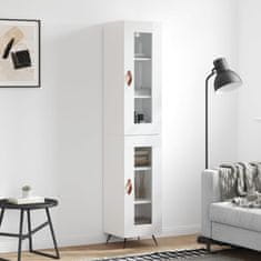 Vidaxl Visoka omara visok sijaj bela 34,5x34x180 cm inženirski les
