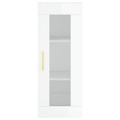 Vidaxl Visoka omara visok sijaj bela 34,5x34x180 cm inženirski les