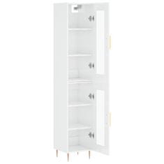 Vidaxl Visoka omara visok sijaj bela 34,5x34x180 cm inženirski les
