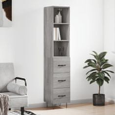 Vidaxl Visoka omara siva sonoma 34,5x34x180 cm inženirski les