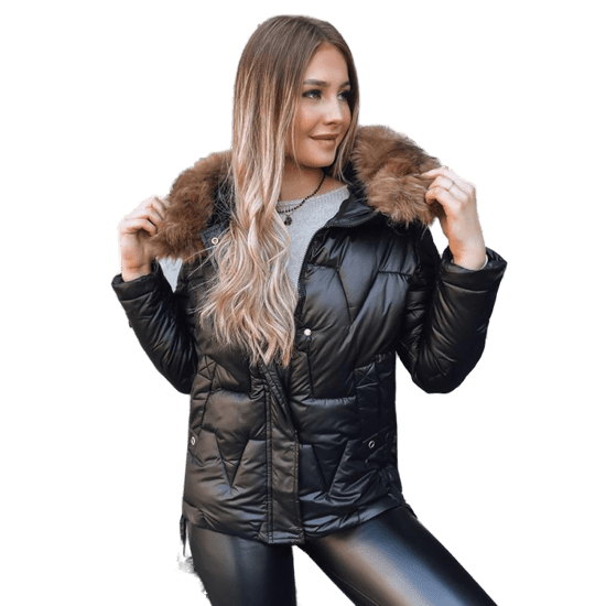 Dstreet Ženska zimska jakna IVORY SNOW črna ty3818
