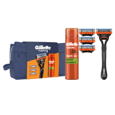 Gillette Darilni komplet brivnik Fusion + 3 nadomestne glave za britje + gel Fusion