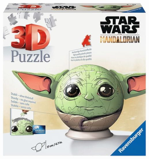 Ravensburger Puzzle-Ball Vojna zvezd: Baby Yoda z ušesi 72 kosov