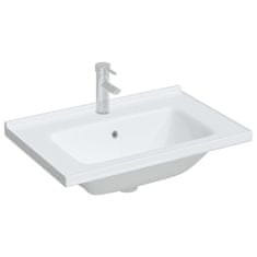 Vidaxl Kopalniški umivalnik bel 71x48x19,5 cm pravokoten keramičen
