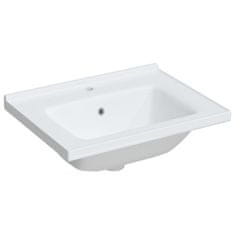 Vidaxl Kopalniški umivalnik bel 61x48x19,5 cm pravokoten keramičen