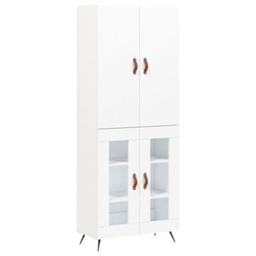 Vidaxl Visoka omara bela 69,5x34x180 cm inženirski les