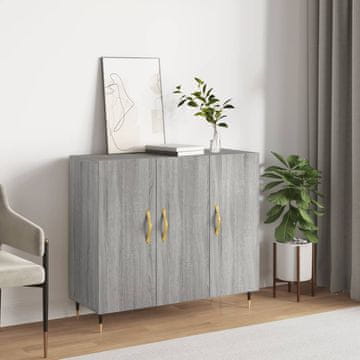 Vidaxl vidaXL Omarica, siva, hrast sonoma, 90x34x80 cm, material na osnovi lesa