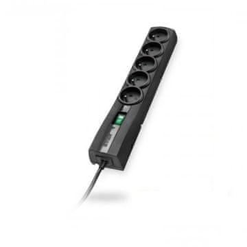 slomart Ever CLASSIC Black 5 vtičnic 250 V 1,5 m