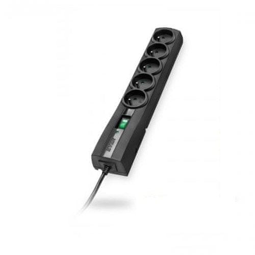 slomart Ever CLASSIC Black 5 vtičnic 250 V 1,5 m