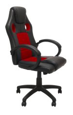 Topeshop Topeshop ENZO pisarniški stol, oblazinjen sedež in naslonjalo, rdeč/črn