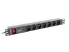 LANBERG PDU RACK RAZDELILNIK ELEKTRIČNEGA TOKA (1U, 10A, 7X 230V, 2M)