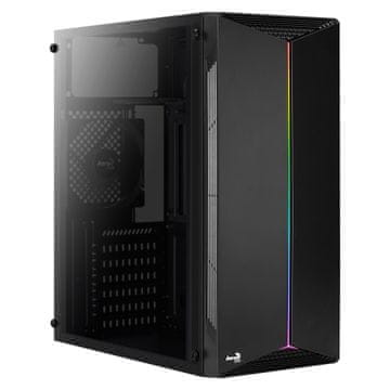 Aerocool Računalniško ohišje Aerocool Split Midi Tower, črno, s steklom