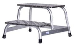 KRAUSE Krause Stabilo Delovna platforma iz aluminija, srebrna, 2 stopnici, nosilnost do 150 kg, z anti-slip nogami, 680 mm dolga
