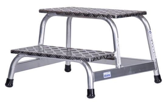 KRAUSE Krause Stabilo Delovna platforma iz aluminija, srebrna, 2 stopnici, nosilnost do 150 kg, z anti-slip nogami, 680 mm dolga
