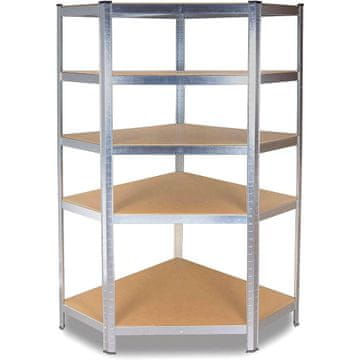 slomart Kotna polica za shranjevanje G9040 40cm, srebrna/svetlo rjava