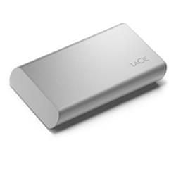 LaCie SSD zunanji prenosni 2,5-palčni 2TB - USB 3.1 Gen 2 tipa C, srebrn