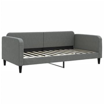 Vidaxl Raztegljiva postelja temno siva 100x200 cm blago