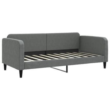 Vidaxl Raztegljiva postelja temno siva 90x190 cm blago