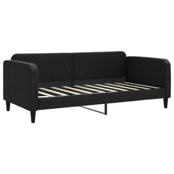 Vidaxl Raztegljiva postelja črna 90x190 cm blago