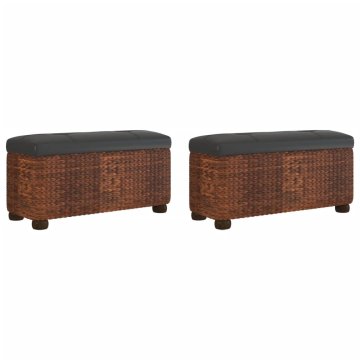 Vidaxl Klop za shranjevanje 2 kosa s blazino 69 cm rogoz
