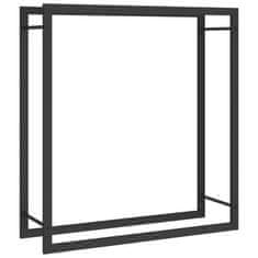 Vidaxl Stojalo za drva črno mat 80x28x86 cm jeklo