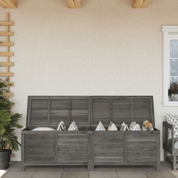 Vidaxl vidaXL Vrtna shranjevalna škatla antracitna 198,5 x 50 x 56,5 cm jelkov les