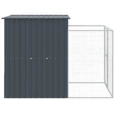 Vidaxl Pasja uta z izhodom antracitna 165x251x181 cm pocinkano jeklo