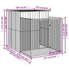 Vidaxl Pasja uta z izhodom antracitna 165x251x181 cm pocinkano jeklo