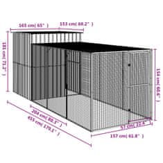 Vidaxl Kokošnjak z izhodom antracit 165x455x181 cm pocinkano jeklo