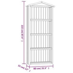 Vidaxl Vrtna lopa za orodje 87x33x222 cm impregnirana borovina