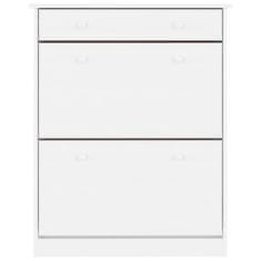 Vidaxl Omara za čevlje VIGO bela 77x35x96 cm trdna borovina