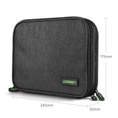 Ugreen Etui škatla za trdi disk HDD SSD telefon kabli dodatki siva
