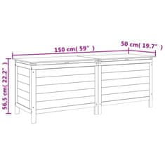 Vidaxl Vrtna škatla za shranjevanje antracitna 150x50x56,5 cm jelka
