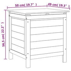 Greatstore Vrtna škatla za shranjevanje rjava 50x49x56,5 cm trdna jelka