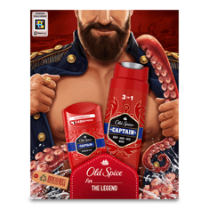 Old Spice Dark Captain dišava za moške, darilni komplet s trdnim dezodorantom in gelom za prhanje