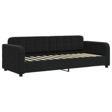 Vidaxl Raztegljiva postelja črna 80x200 cm žamet