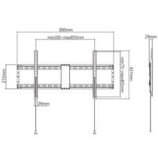 Gembird držalo za TV WM-90F-01, 43"-90" (70 kg)