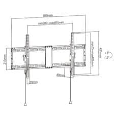 Gembird držalo za TV WM-90T-01, 43"-90" (70 kg), nagibno