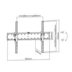 Gembird držalo za TV WM-70T-02, 37"-70" (40 kg), nagibno