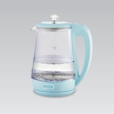 MAESTRO Električni stekleni grelnik vode Maestro MR-052-BLUE, kapaciteta 1,7 L, modra, samodejni izklop, zaščita pred pregrevanjem.
