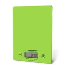 Esperanza Elektronska kuhinjska tehtnica Esperanza EKS002G, visoka natančnost, zelena, kapaciteta do 5 kg, LCD zaslon, funkcija tariranja